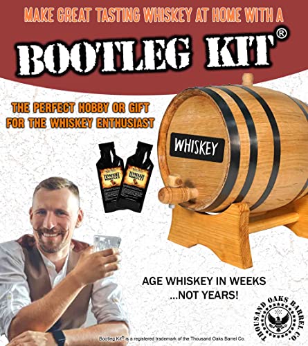 Tennessee Bourbon Whiskey Making Bootleg Kit w/Chalkboard & Book- Thousand Oaks Barrel Co. – Make & Age Spirits in an Oak Cask Keg Mini Barrel - Best Father’s Day Gift Ever (5L)