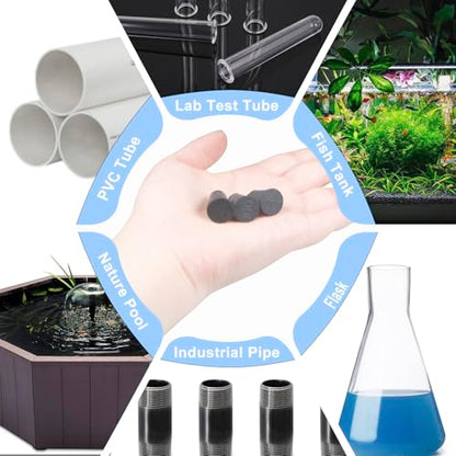 12pcs Lab Rubber Stoppers for Lab Tube Stopper Size 000# Hole Stopper | 8x13x17mm Black Tapered Shaped Solid Small Rubber Stopper - size: 000# Black