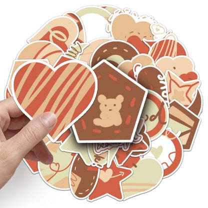 50PCS Loving Heart Graffiti Aesthetics Stickers Waterproof Vinyl Aesthetic Luggage Bicycle Refrigerator Cup Luggage Computer Mobile Phone Children and Teenagers Party Rewards(Colourful-2) - color: Colourful-2