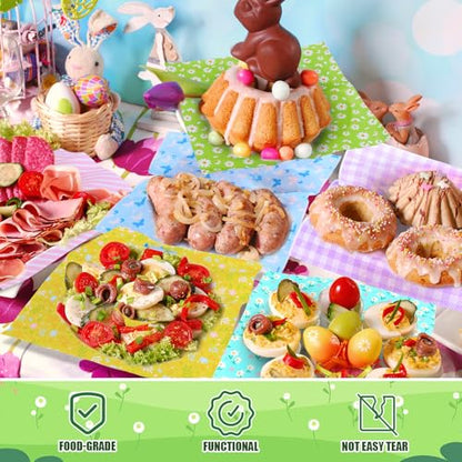 240Pcs Wax Paper Dry Waxed Deli Paper Sheets 12x12 inch Sandwich Wrap Paper Floral Parchment Sheets Basket Liner Food Paper Sheets for Carnival Home Kitchen Picnic Spring Summer Tea Party Favors - color: Spring Theme 240 Sheets
