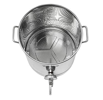 BREWSIE Stainless Steel Home Brew Kettle w/Dual Filtration. Equip with False Bottom Thermometer and Ball Valve for Brewing (8 Gal/ 32 QT)… - size: 8 Gal/ 32 QT