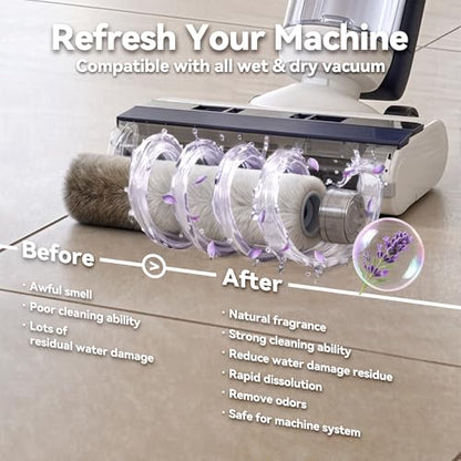 Floor Cleaning Tablets Kit Compatible with Tineco Cleaning Solution, 200 Count Lavender Scent Multi-Surface Floor Cleaner Tablets with 250ml Mixing Bottle, for All Robot Vacuum Mop Hardwood Tile