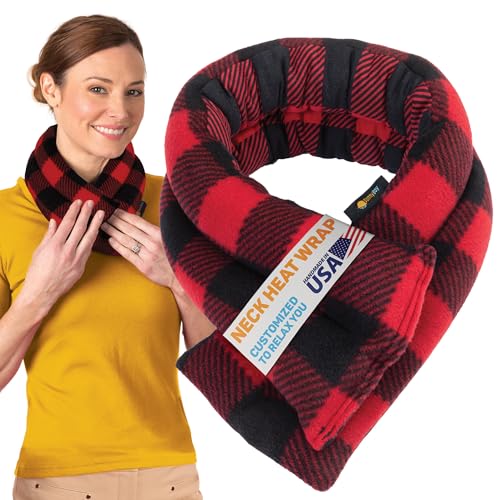 SunnyBay Microwavable Heating Pad for Neck and Shoulder, Heated Neck Wrap, Microwave Heat Pad, Weighted Beanbag Moist Hot or Cold Compress, 2.2 lbs, 26x4 Inches, Buffalo - color: 4x26 - Buffalo