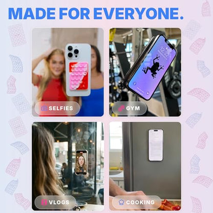 StickyGrippy Suction Phone Case Mount, Sillicon Adhesive Phone Accessory for iPhone and Android, Hands-Free Fidget Toy Mirror Shower Phone Holder, Tiktok Videos and Selfies (Chocolate) - color: Chocolate