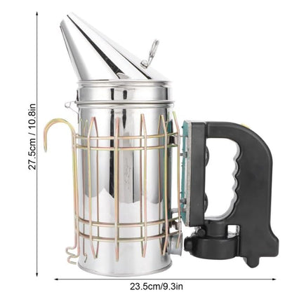 Electric Beehive Smoker Stainless Steel Beekeeping Smoker with Heat Shield Handle, Detachable Design for Easy Use, Large Smoke Output