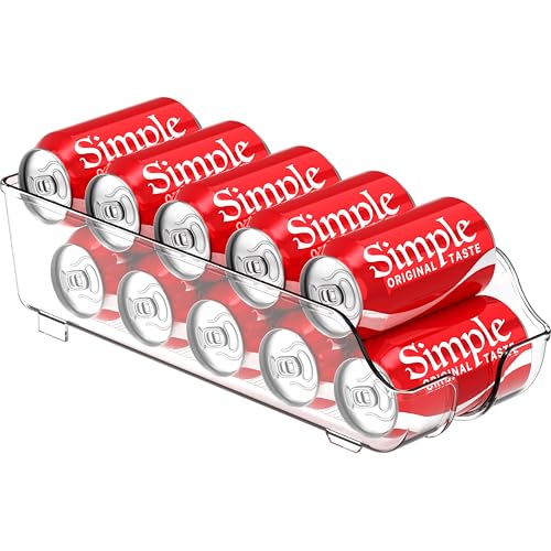Simple Houseware Soda Can Organizer and Dispenser for Refrigerator / Pantry, Clear - size: 1 Pack, style: Standard Can