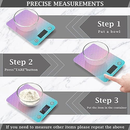 Food Scale Kitchen Scale Food Scales Digital Weight Grams and Ounces Small Electronic Food Scale for Baking Cooking Gradient Fish Scale - color: Gradient Fish Scale