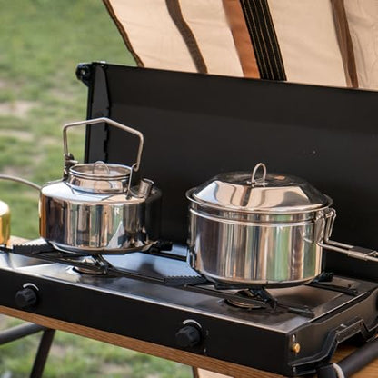 Fire-Maple Antarcti S/S Kettle Pot Set | 18-8 Stainless Steel | all Steel Construction | Ideal for Camping Bushcraft Use | Compact Cookware Set - size: S/S Kettle Pot Set
