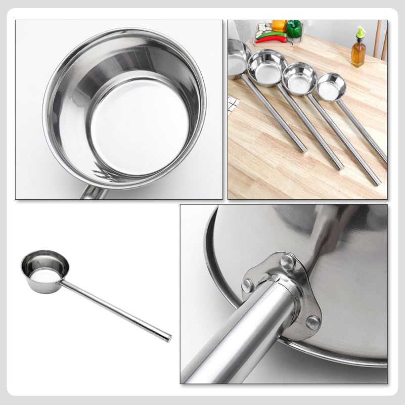 Cabilock Stainless Steel Long Handle Ladle Heat Resistant Soup Scoop Spoon for Kitchen Water Ladle for Cooking and Serving for Dining and Food Preparation - size: 48X18CM