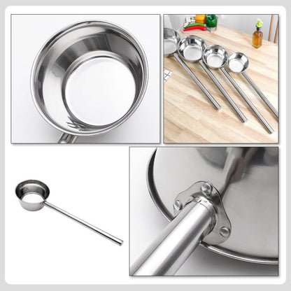 Cabilock Stainless Steel Long Handle Ladle Heat Resistant Soup Scoop Spoon for Kitchen Water Ladle for Cooking and Serving for Dining and Food Preparation - size: 48X18CM