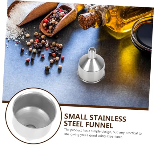 6Pcs Food Grade Stainless Steel Wide Mouth Funnels for Filling Bottles Small Liquid Transfer Funnels Resistant Scratching Lightweight Kitchen Accessories for Oil Wine Soy Sauce