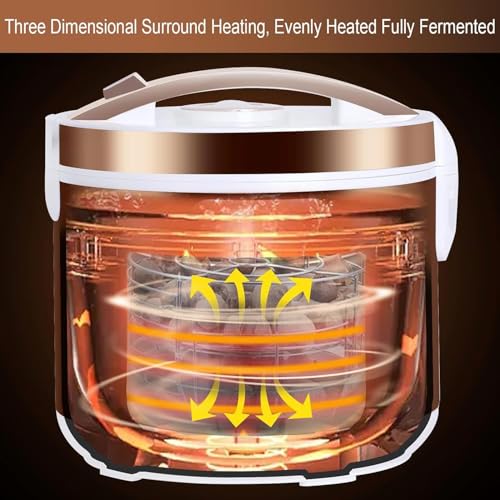 Black Garlic Fermenter (6/7.5L) Laminated Design + Stainless Steel Shelf 7-Day Fast Fermentation + Regular Drying + Power Off Memory for Yogurt, Natto, Fruit Vinegar, 7.5L