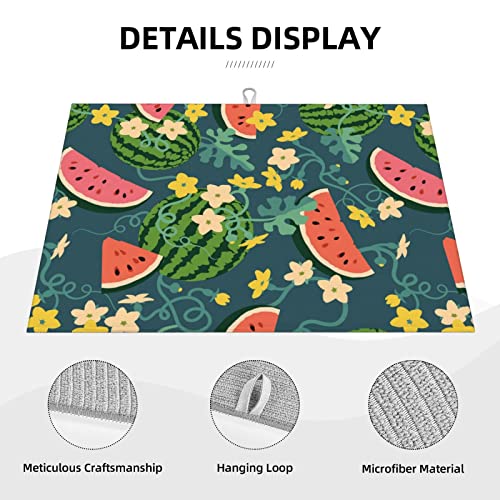 Large Dish Drying Mats For Kitchen Counter Microfiber Kitchen Drying Mat XL Draining Pad Absorbent Quick Drying Dish Mat 18x24 Inch - Watermelons - color: Watermelons