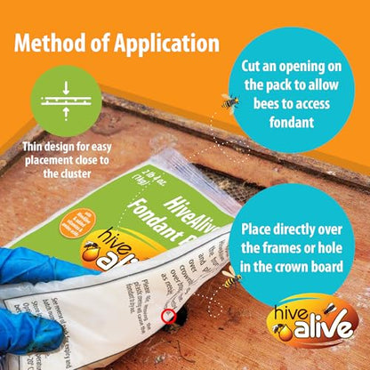 HIVE ALIVE Fondant Bee Food Supplement – Easy to Use Feed Enhancer Prevents Starvation During Overwintering – HiveAlive Feeding Program - Single - size: Single