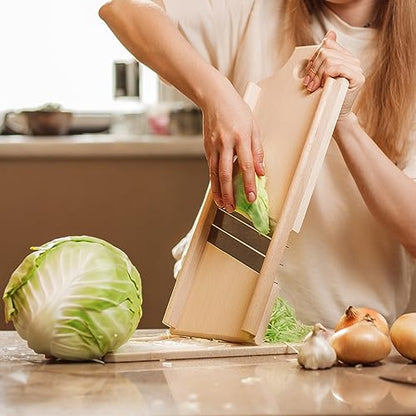 2 pcs Three-knives Wooden Cabbage Shredder for Coleslaw