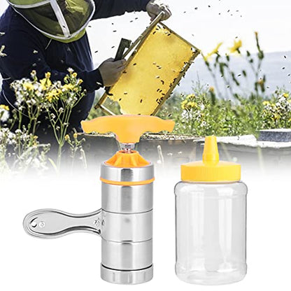 Zerodis Portable Stainless Steel Honey Extractor Mini Honey Squeezer Squeezing Tool Beekeeping Tool Stainless Steel Honeycomb Spinner Crank Beekeeping Extraction Apiary