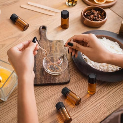 Lallisa 100 Pcs 4 ml Amber Glass Vials with Black Screw Caps, and Plastic Stoppers, 1 Dram Small Leakproof Bottles Bulk, Mini Liquid Sample Vials for Essential Oils, Sample, DIY Craft - color: Amber with Black Cap, size: 4 ml