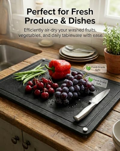 Large Stone Drying Mat for Kitchen Counter - 16”*12” Marble Veining Quick Drying Fast Absorbent Drying Mat, Natural Diatomaceous Earth Dish Drying Mat - size: 16" x 12"