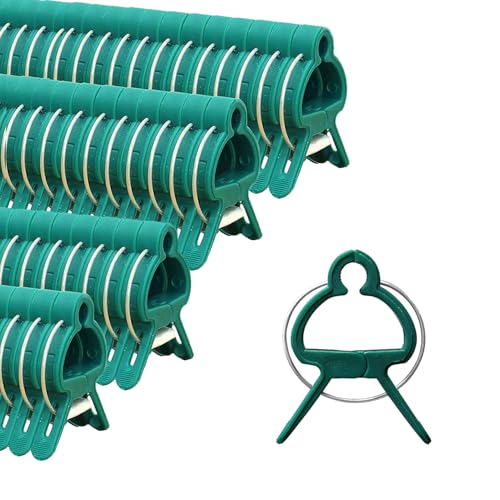 60 Pack Small Plant Clips for Garden,Stainless Steel Spring Tomato Clips for Stakes | Gentle on Stems,Non-Slip Vine Clips for Trellis,Cucumber,Orchid,Rose,Climbing Plants Support,Green - size: Small 60Pcs