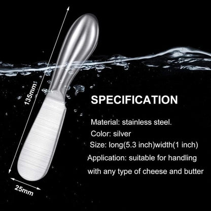 Spreader Knife Set,6-Piece Cheese and Butter Spreader Knives, Stainless Steel, Gifts for Father's Day/Christmas, Birthday/Parties, Wedding/Anniversary and Thanksgiving Day (6 Silver Round Cheese Knife Set) - color: 6 Silver Round Cheese Knife Set