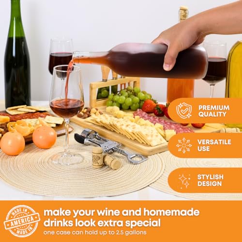 FastRack 750 ml Clear Bordeaux Wine Bottles (Pack of 12) Screw top finish with 12 Black PLASTIC caps | W5 Flint Flat-Bottomed Glass Bottles Ideal for Wine Making and Storage