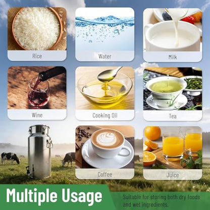 5.28 Gallon Milk Can with Spigot Stainless Steel Milk Bucket Wine Pail 20Liter with 2 Handles Sealed Lid Water Oil Liquid Barrel for Kitchen Farm Home Use - size: 20L