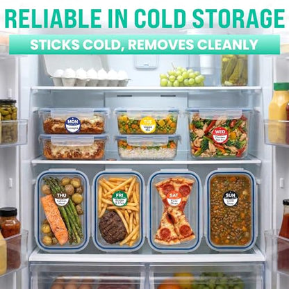 Date Stickers for Food - Day of The Week Day Dots Removable Food Labels, 0.75" Date Dot Stickers for Food Containers, 3500 Labels with Dispenser Box - color: Rotation Labels
