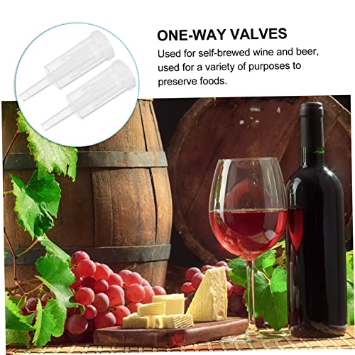 Cabilock 2Pcs Transparent Plastic Three Piece Check Valves for Brewed Wine and Beer with Stopper Easy to Clean and Use Lightweight Design for Home Brewing and Food