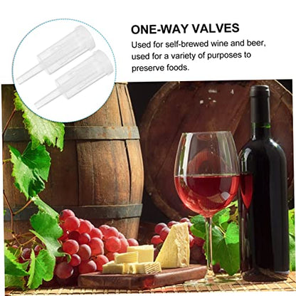Cabilock 2Pcs Transparent Plastic Three Piece Check Valves for Brewed Wine and Beer with Stopper Easy to Clean and Use Lightweight Design for Home Brewing and Food