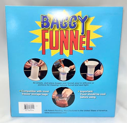 Best Food Transfer Tool for Easy Bagging and Storage, Quart and Gallon Size (White)