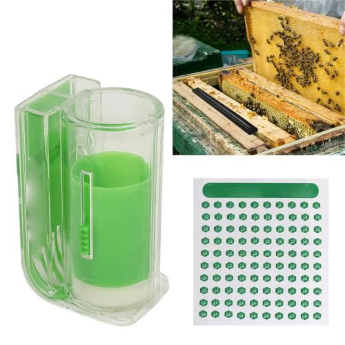 Queen Bee Marking Kit, Bee Queen Marking Tool Number 1 to 99 Bee Queen Mark Sticker Kit 1 Marking Bottle 1 Tweezer Beekeeping Supplies for Bee Breeding Observing Managing