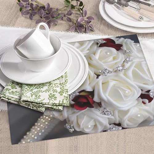 rose wedding flowers Print Dish Drying Mat for Kitchen Counter Ultra Absorbent Microfiber Dishes Drainer Mats Washable Drying Pads for Sinks 16 x 18 In - color: Rose Wedding Flowers