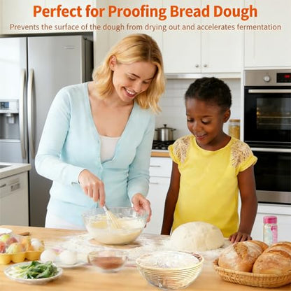 100 Plastic Wrap Bowl Covers Bread Proofing For Food Sourdough Bread Baking Rising Elastic Reusable Plate Covers Outdoor Food Fresh Keeping Bag Shower Cap Hair Deep Conditioning,BPA Free,Thicker Serie