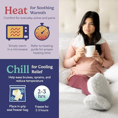 warmies Microwavable Neck & Shoulder Wrap - Heating & Cooling Plush Pad for Calming Relaxation - Weighted & Heated Neck Warmer with Scented Lavender - Microwave Heat Pad for Aches & Pain - Cream - color: Cream