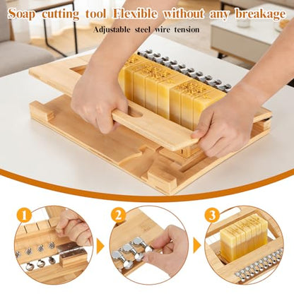 Soap Cutter,Multi Handmade soap Cutting Tool 1-12 Bars, 1”Uniform Slices for Candles,Cheese,Butter,Cake,Bread DIY Making Cutting Tool