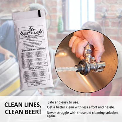 Kegconnection Brew Clean 1 lb - Kegerator Beer Line Cleaning Powder | 30+ uses. Easy and safe to use. Homebrew kegs and brewing equipment accessories cleaner.