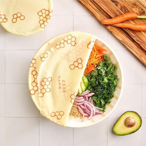 Bee's Wrap Beeswax Wraps for Food - Assorted 5 Pack of Beeswax Wraps - 2 Large & 3 Medium Wrap - Plastic Free Made in USA Reusable Natural Food Wrap - Honeycomb Print - style: 5 Pack (Honeycomb)