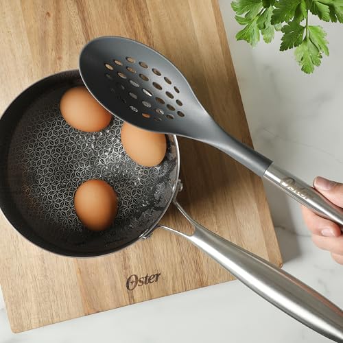 Oster Chadswyck 13.8” Slotted Cooking Spoon, Heat Resistant Silicone Head, Safe for Nonstick Cookware, Dishwasher Safe - color: Chadswyck (13.8" Slotted Spoon)