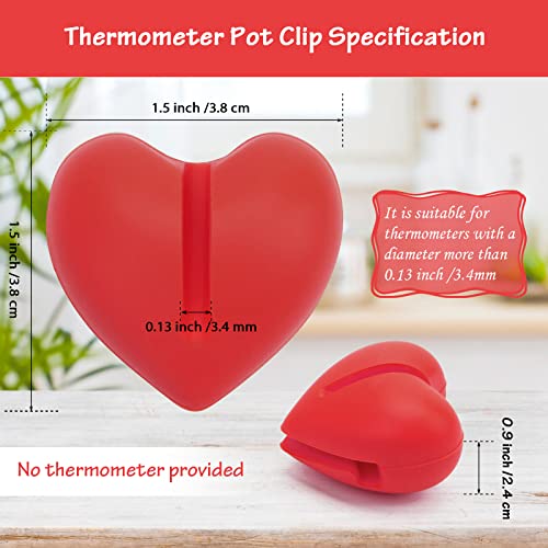 2Pcs Thermometer Pot Clip Holder, Windspeed Red Candy Thermometer Pot Clip Holder for Digital Thermometer Holder for Candle Soap Jam Candy Milk Chocolate Cooking(No Thermometer Include) - color: Red