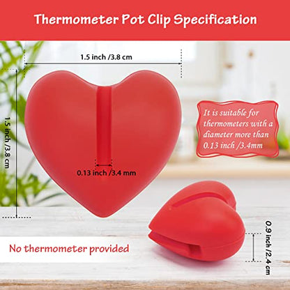 2Pcs Thermometer Pot Clip Holder, Windspeed Red Candy Thermometer Pot Clip Holder for Digital Thermometer Holder for Candle Soap Jam Candy Milk Chocolate Cooking(No Thermometer Include) - color: Red