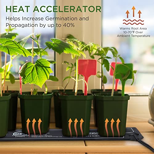 MET Certified Seedling Heat Mat, Adjustable Temperature Waterproof Durable Germination Station Heat Mat, Warm Hydroponic Heating Pad for Indoor Home Gardening Seed Starter - size: 1 Pack-3.5" X 21"
