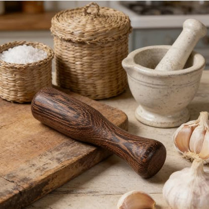 Wooden Pestle - Manual Non-Slip Wooden Masher,Cabbage Sauerkraut Pounder Pickle Packer,for Meat Vegetable Pickle Cabbage Food Canning Brewing Tenderizing Meal Prep Kitchen