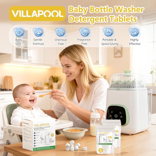 180 Detergent Soap Tablets For All Brands Baby Bottle Washers, Compatible with Baby Brezza Grownsy Momcozy Papablic Washer, Effective Cleaning & Gentle Formula, 3-Month Supply