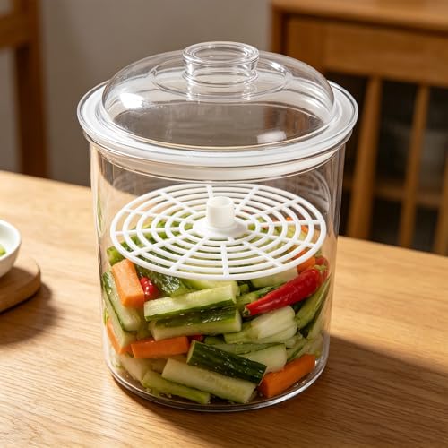 2pcs Pickle Jar Press Plate, Fermenting Mesh Weight for Pickled Vegetables, White Tamper Sauerkraut Pounder for Foods Jar Canning Supplies 15cm/5.9'' - size: 15.00X15.00X1.50CM