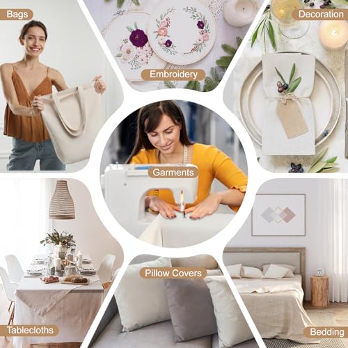 PEASUG 100% Cotton Muslin Fabric, 63 Inch X 10 Yards Unbleached Muslin Fabric By The Yard, Medium Weight Draping Fabrics Suitable for Sewing Embroidery, Garments, Crafts Material-Natural - color: Natural Unbleached, size: 10 Yards
