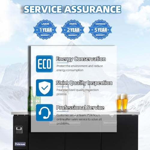 Polarman Commercial Beer Dispenser Two Single-tap Draft Kegerator 3 Door Keg Refrigerator for Bars and Restaurants 73” W Stainless Steel With 4 Coupler, 33°F- 41°F Temperature Control-Direct Draw - size: 73"W Two tower Double-tap