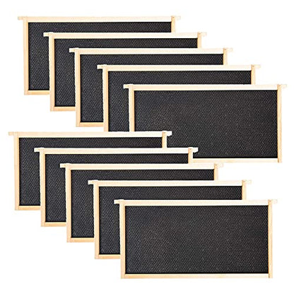 Beehive Frames and Wax Foundations for Deep Brood Box Bee Hives Frames and 100% Beeswax Coated Foundations Sheets Deep Bee Frames and Foundations 10 Pack - size: 10-Pack
