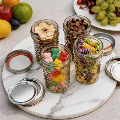 16 oz Wide Mouth Mason Jars with Lids, 4 Pack Food Grade Glass Canning Jars, BPA Free Airtight Reusable Dishwasher Safe for Food Storage, Canning, Pickling, Jam, Honey & DIY Decor - size: 16 oz