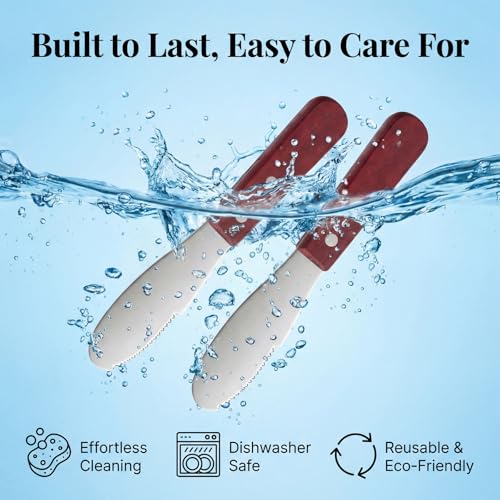 Butter Spreader Knife, 2 PCS Cheese Knives Stainless Steel Sandwich Knife Butter Knives Spreader Set with Wood Handle for Sandwich Cream Toast Appetizers Serving Party Supplies