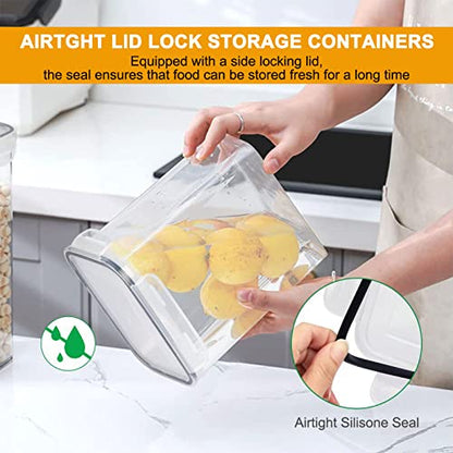 42pcs Airtight Containers, Clear Stackable Dry Food Storage | 42pk clear airtight containers with tight lids keep dry food fresh. Safe plastic, stackable for pantry kitchen storage - size: 42 pcs(46.32L)